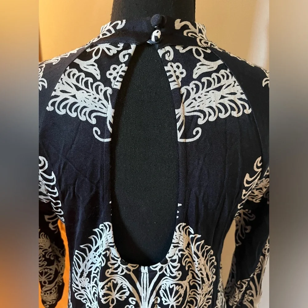 FREE PEOPLE  paisley black‎ & white dress. Size S/P